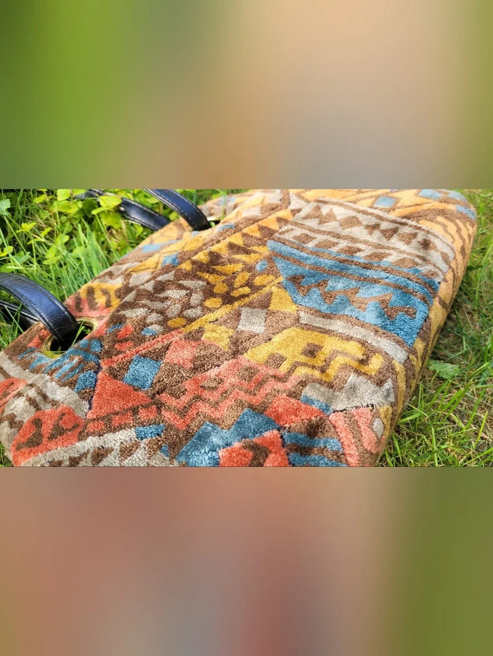 Mr. Mart Vintage Carpet Bag Bold Geometric Southwestern Aztec Inspired